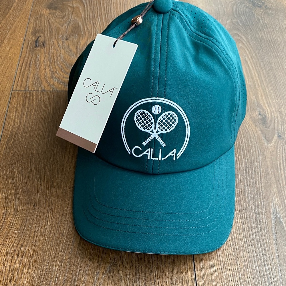Calia Ponytail Cap Tennis Sea Green and White One Size Fits Most - New with Tags